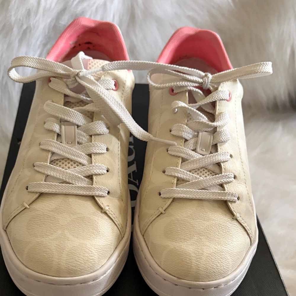 Coach White and Pink Women's Sneakers
